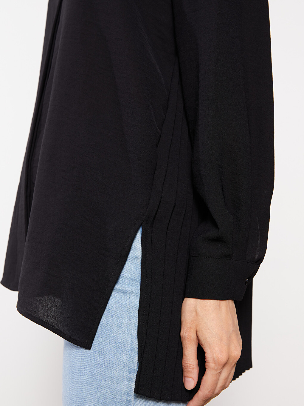 Front Button Closure Long Sleeve Women's Shirt-3