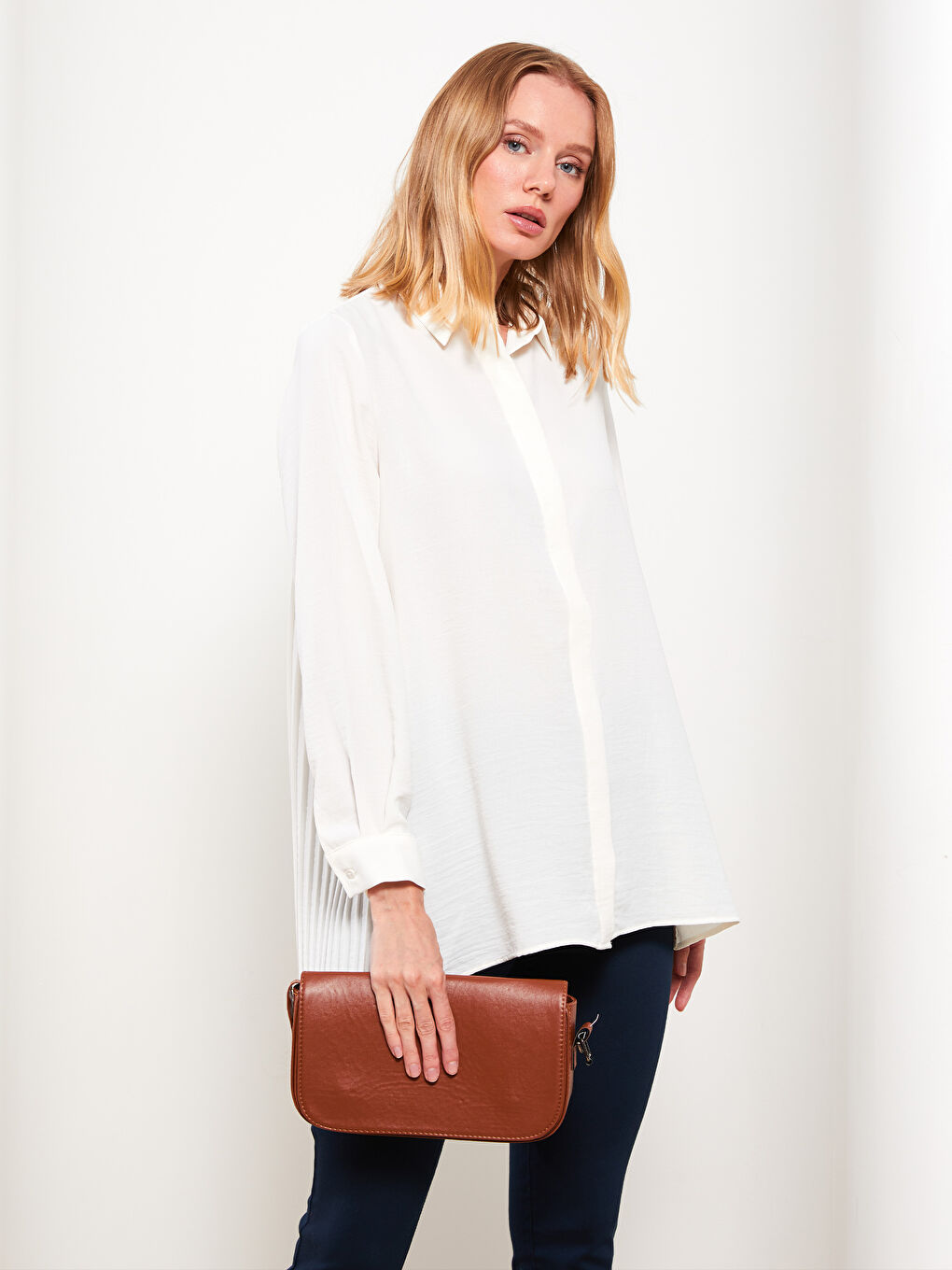 Front Button Closure Long Sleeve Women's Shirt