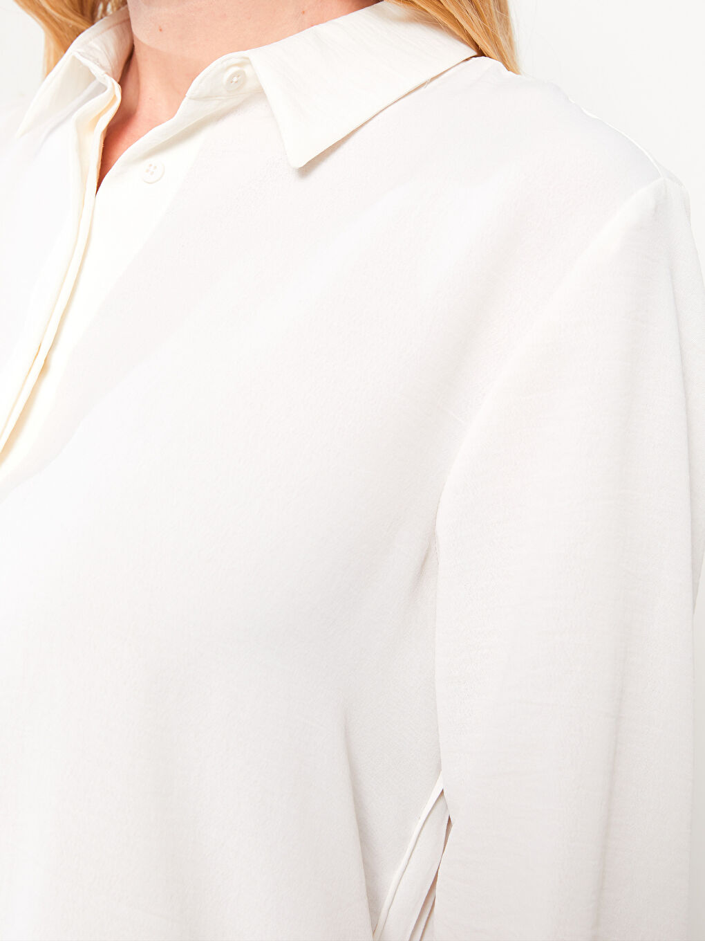 Front Button Closure Long Sleeve Women's Shirt-3