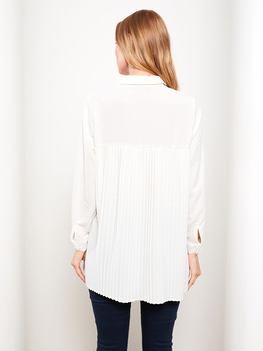 Front Button Closure Long Sleeve Women's Shirt-4