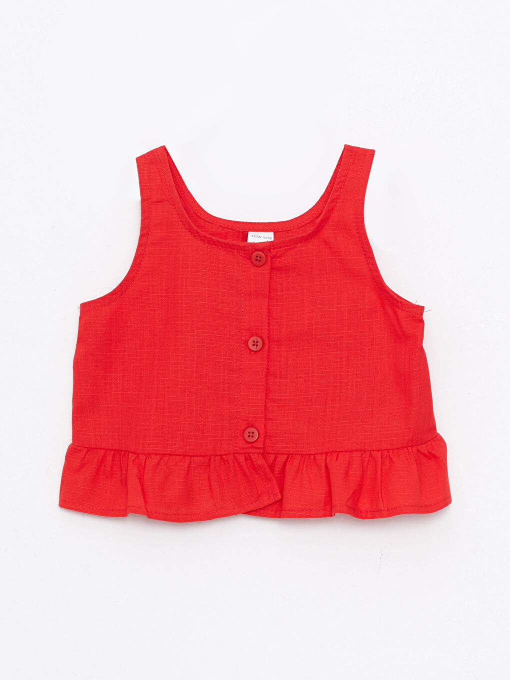 Round Neck Strap Basic Baby Girl Blouse and Shorts 2-Pack Set-1