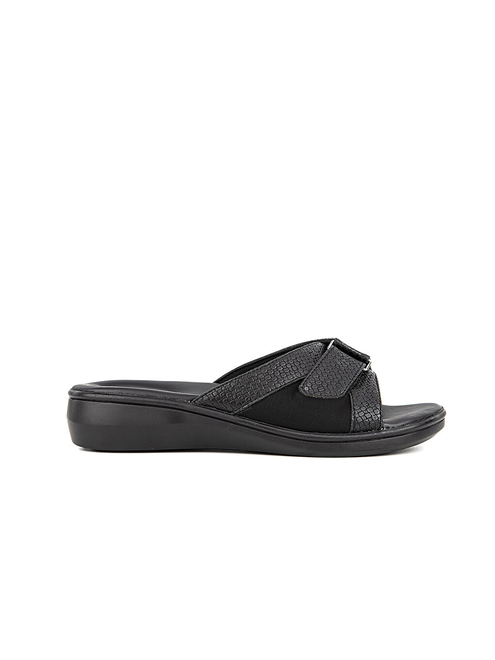 Siyah Tek Bantlı Kalın Taban Kadın Terlik