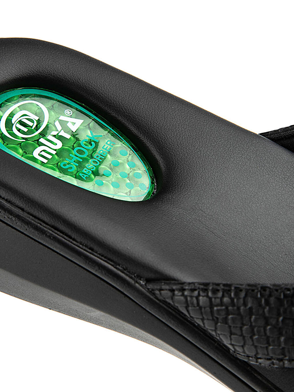 Siyah Tek Bantlı Kalın Taban Kadın Terlik-3