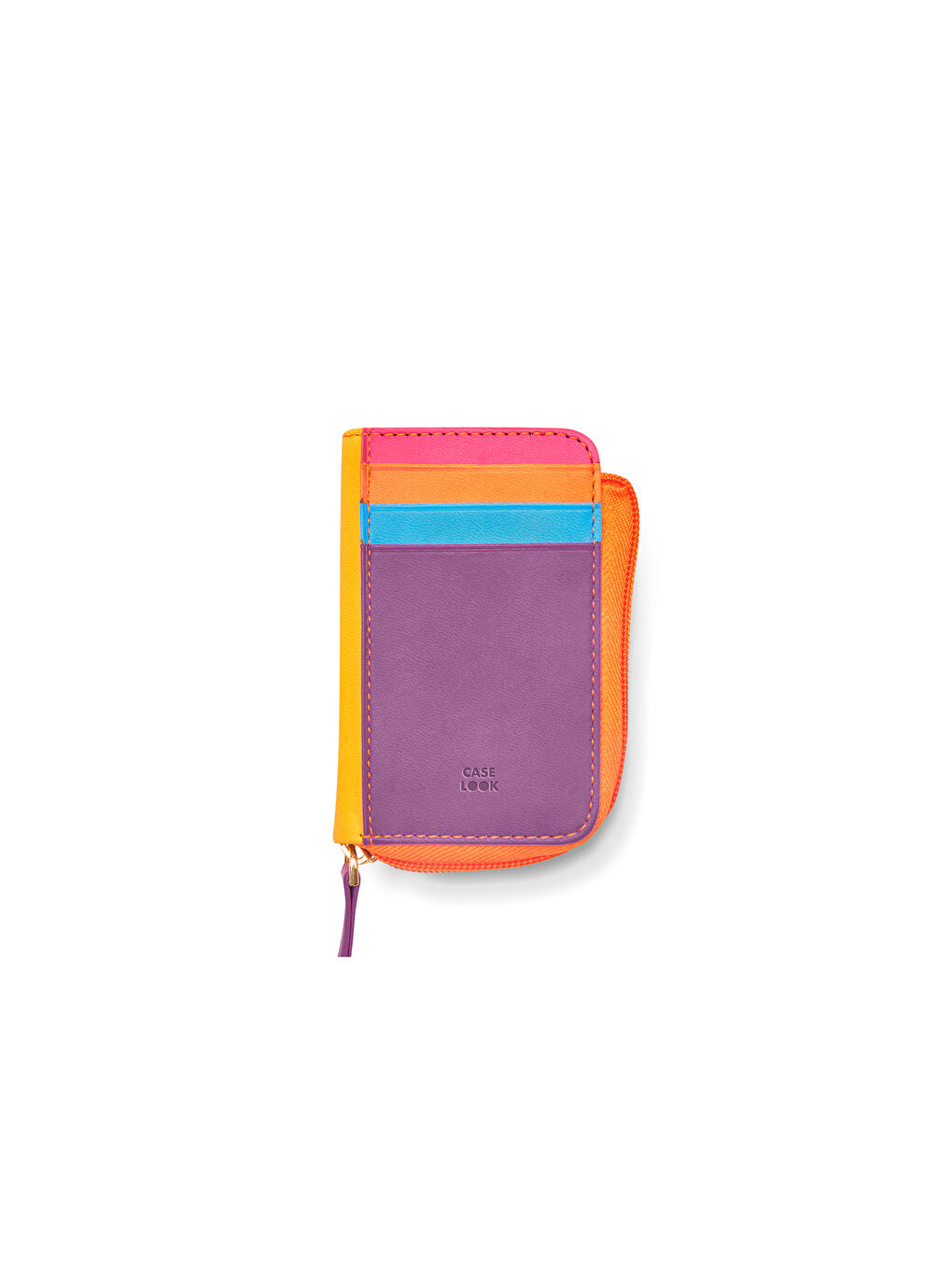 Turuncu Fermuarlı Kadın Mini Cüzdan