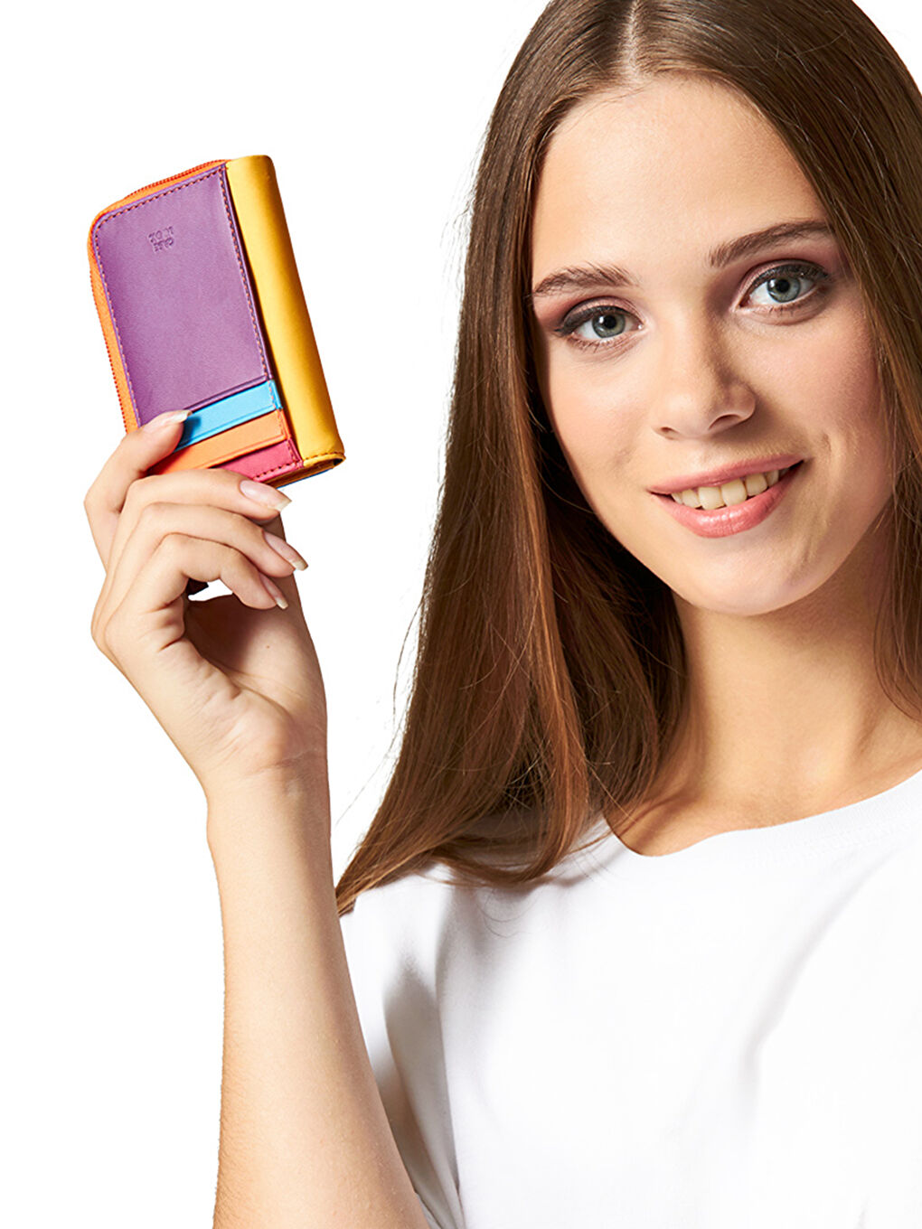 Turuncu Fermuarlı Kadın Mini Cüzdan-4