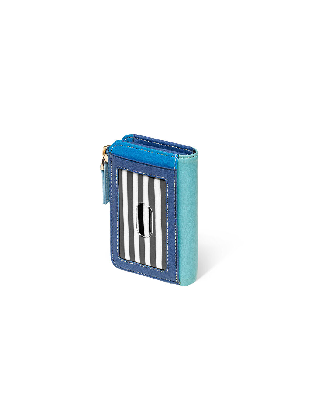 Mavi Fermuarlı Kadın Mini Cüzdan-3