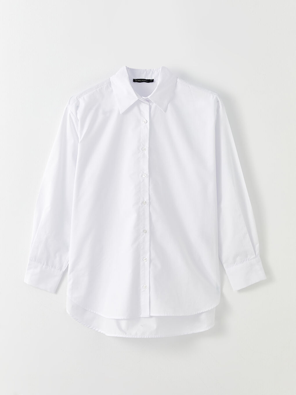 Chemise en Popeline à Boutons, Coupe Régulière, Manches Longues pour Femmes-5