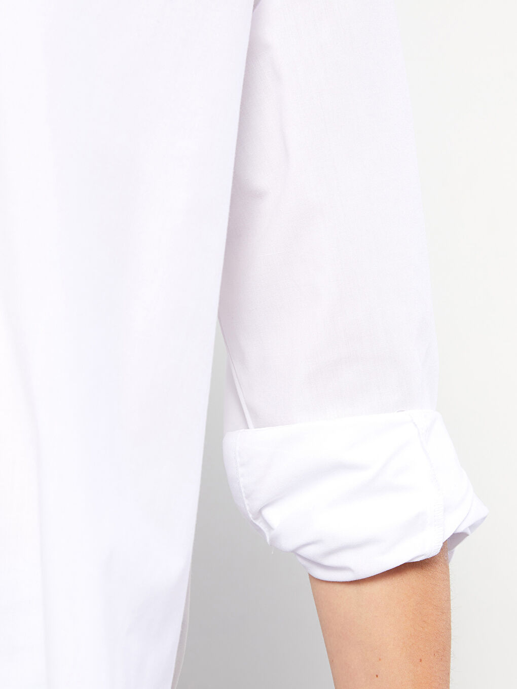 Chemise en Popeline à Boutons, Coupe Régulière, Manches Longues pour Femmes-3