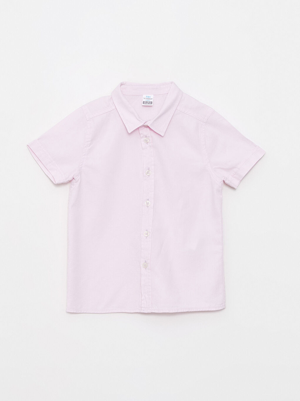 Pembe Kısa Kollu Basic Erkek Bebek Gömlek