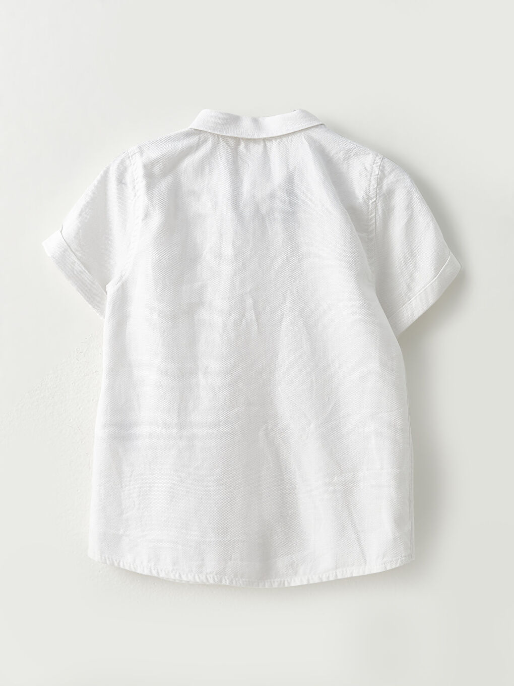 Ekru Kısa Kollu Nakış Detaylı Erkek Bebek Gömlek ve Papyon 2'li-1