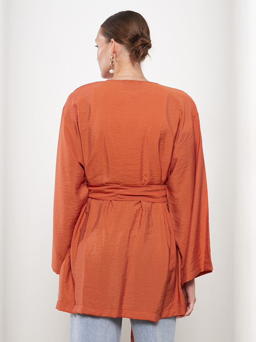 LCW Vision Turuncu Şal Yaka Kadın Kimono - 4