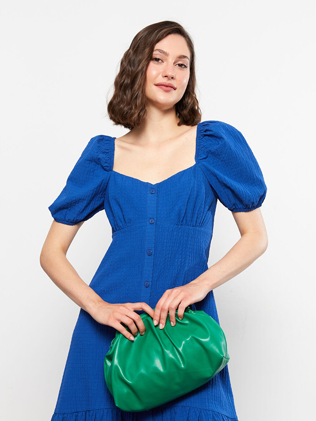 Yeşil Aplike Baskılı Kapüşonlu Tunik-1