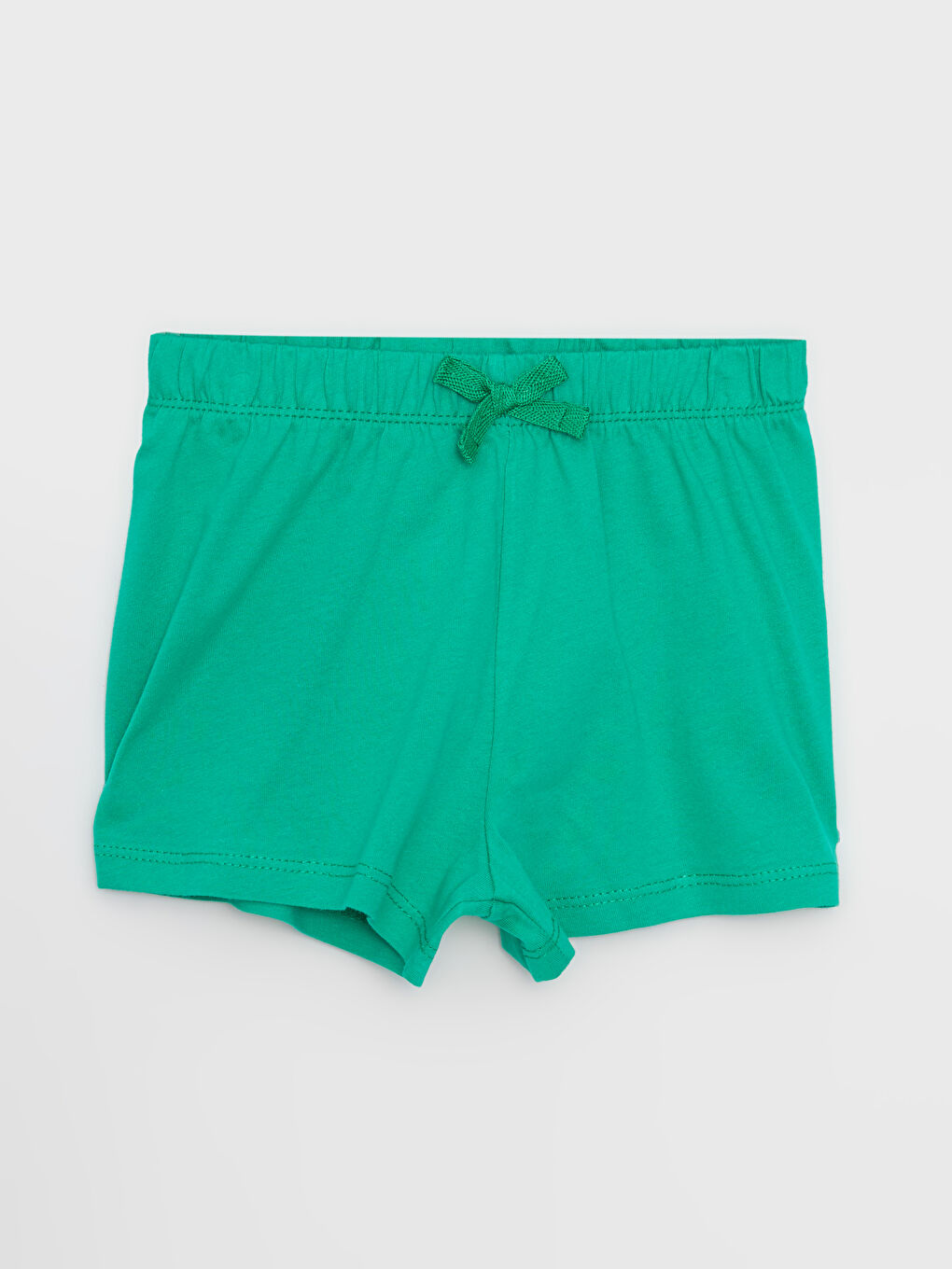 Yeşil Beli Lastikli Basic Kız Bebek Şort