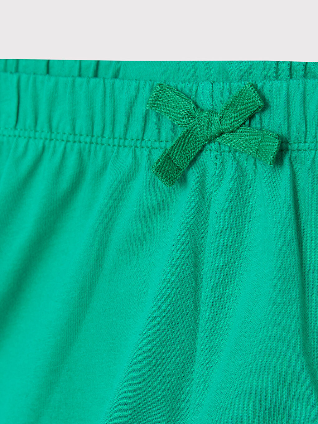 Yeşil Beli Lastikli Basic Kız Bebek Şort-1