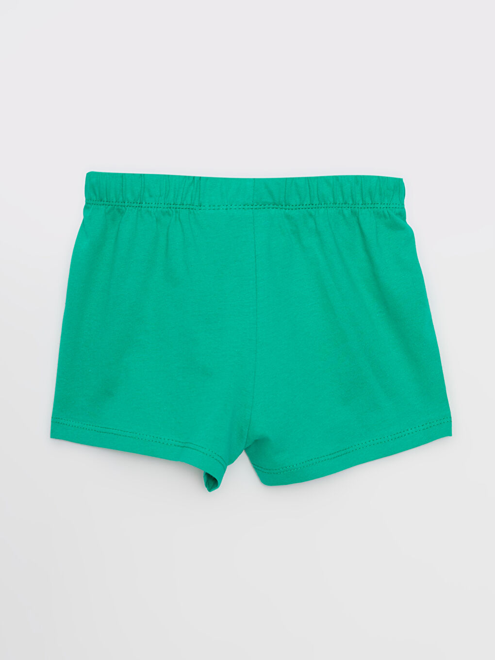 Yeşil Beli Lastikli Basic Kız Bebek Şort-2