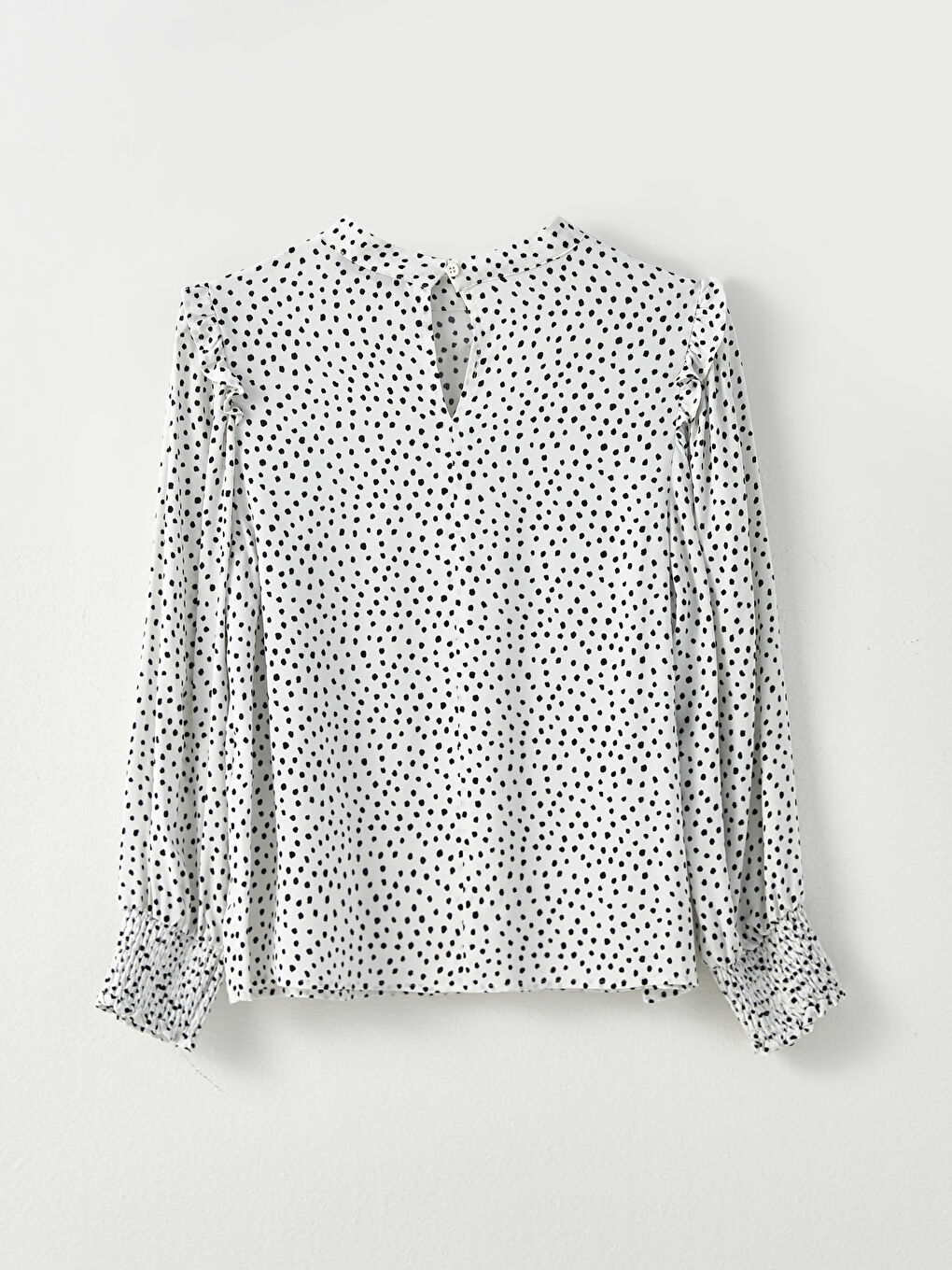 Crew Neck Patterned Long Sleeve Viscose Women's Blouse-6