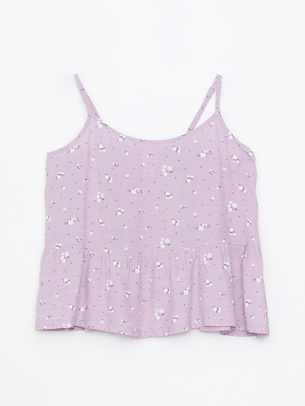 U-Neck Patterned Strap Viscose Women's Pajamas Set-6