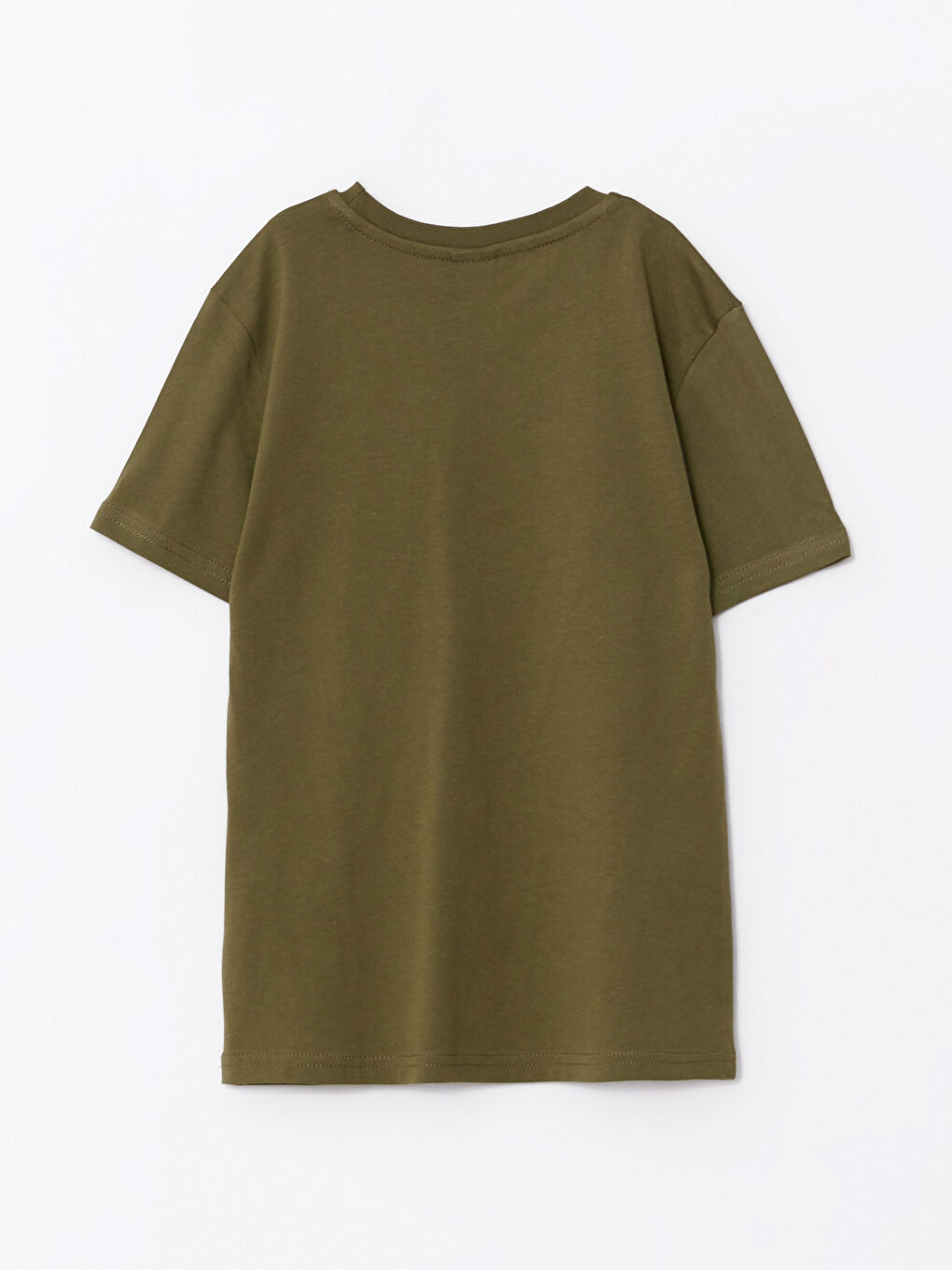 Yeşil Bisiklet Yaka Baskılı Kısa Kollu Pamuklu Erkek Çocuk Tişört-1