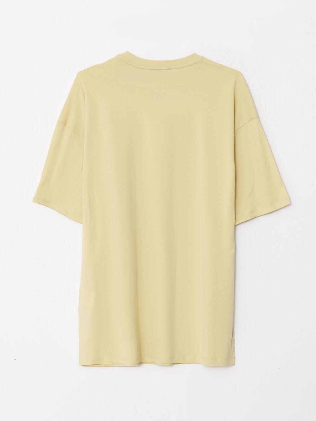 Yeşil Oversize Bisiklet Yaka Kısa Kollu Penye Erkek Tişört-6