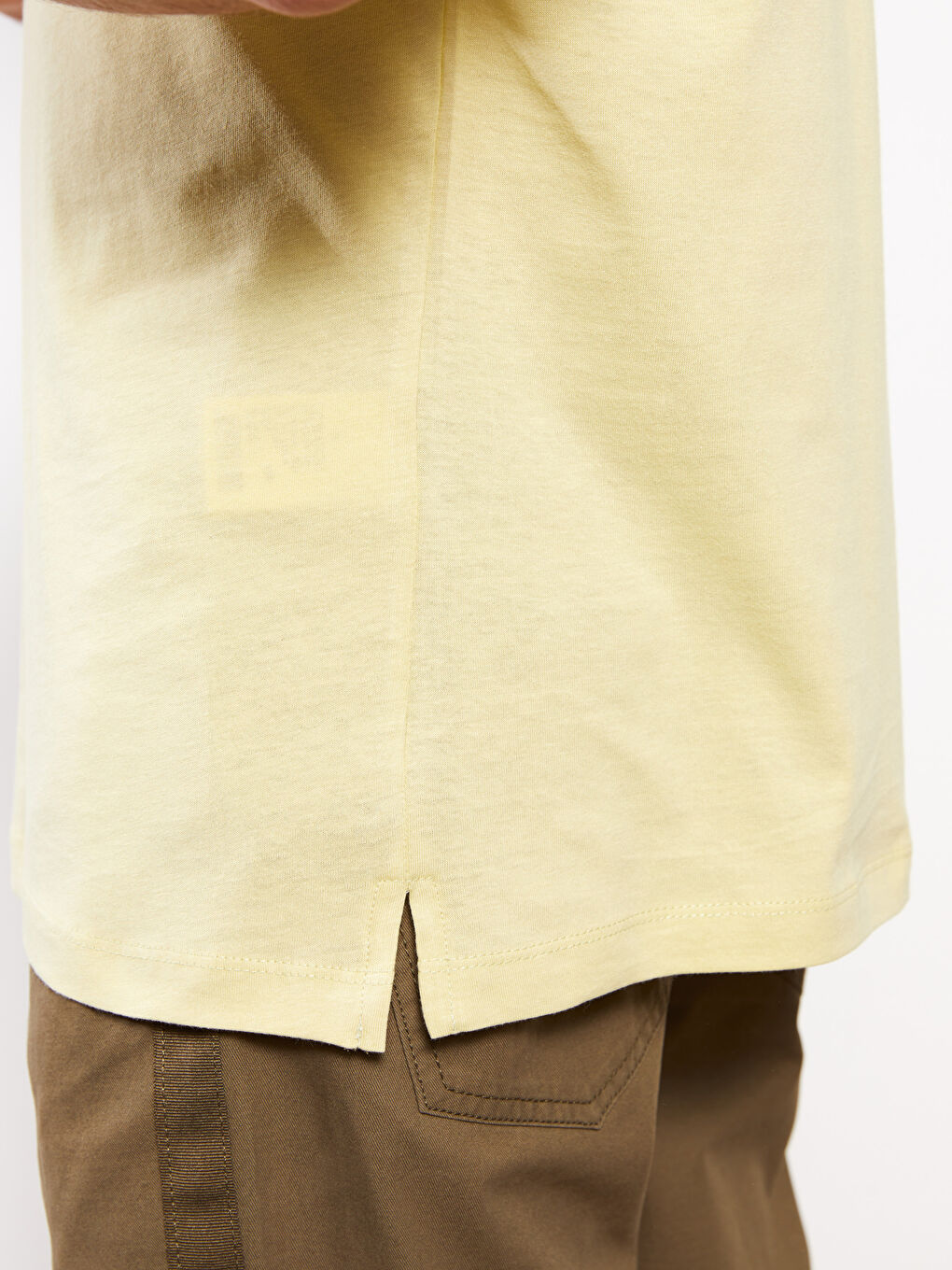 Yeşil Oversize Bisiklet Yaka Kısa Kollu Penye Erkek Tişört-3