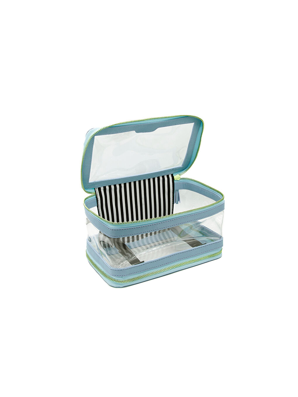 Şeffaf İki Kapaklı Kadın Makyaj Çantası-2