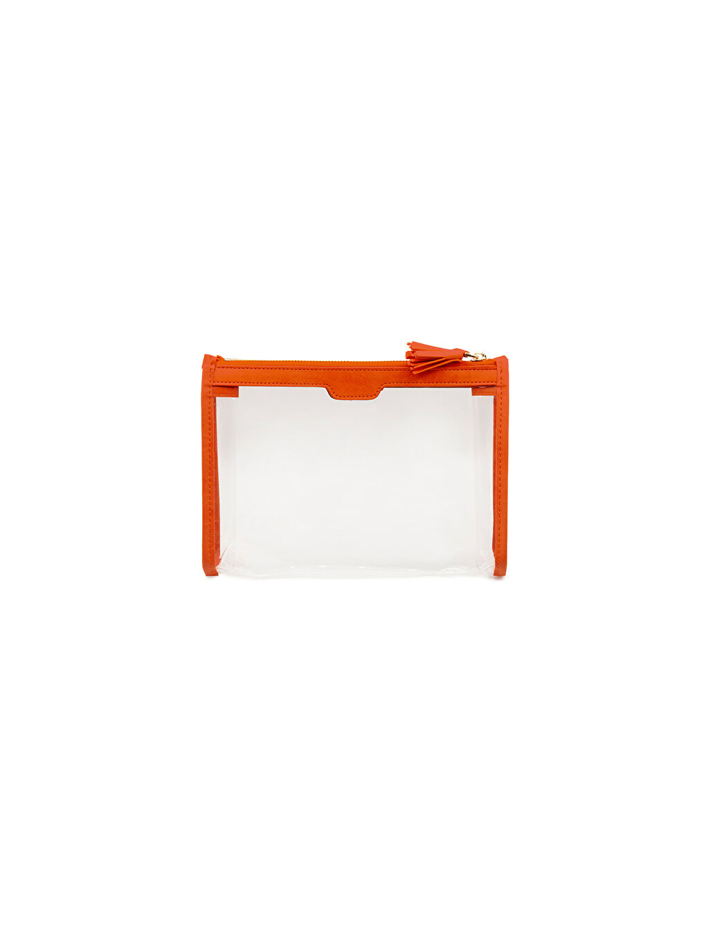 Turuncu Şeffaf Clutch Kadın Cüzdan-1