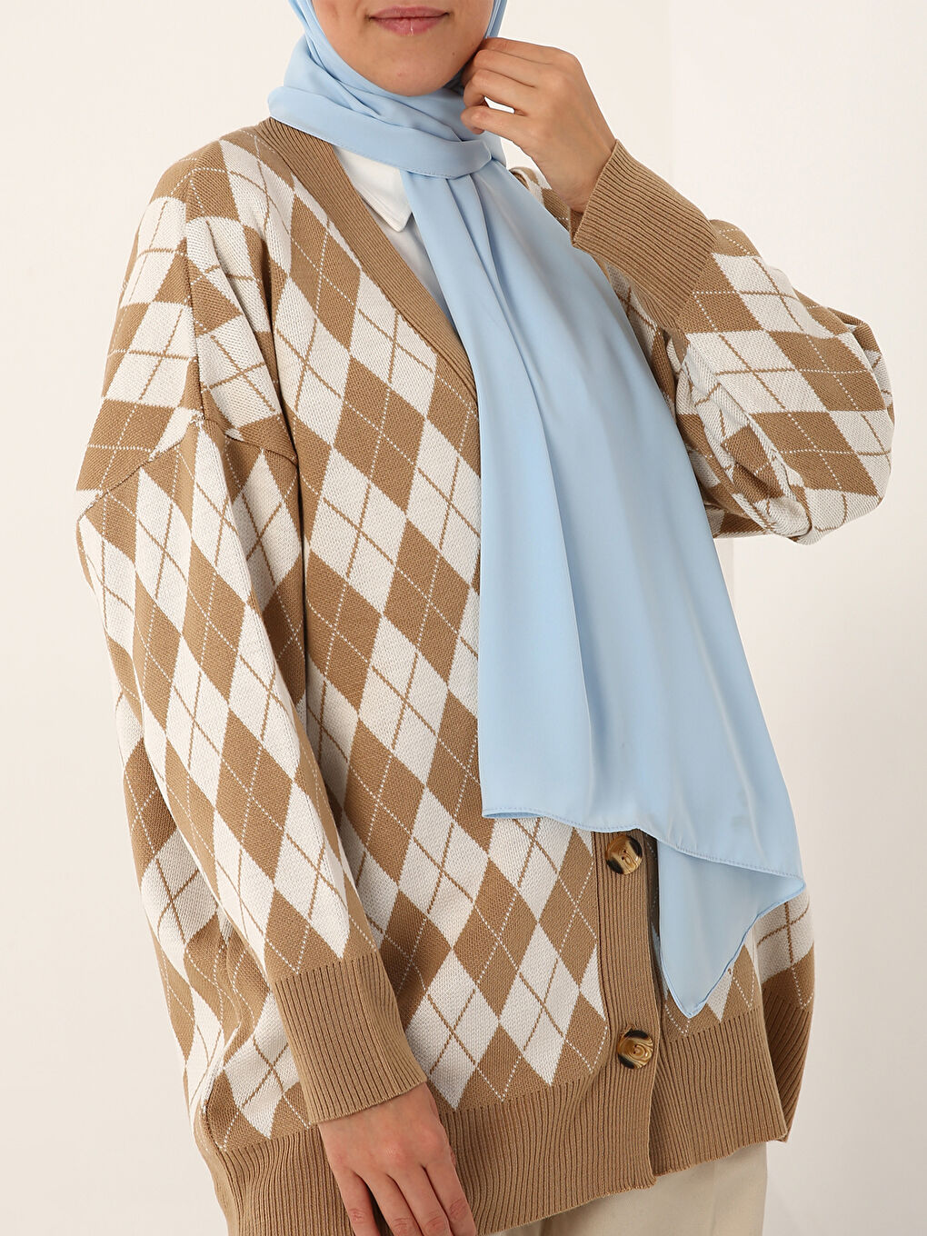 Mavi Medine İpeği Şal