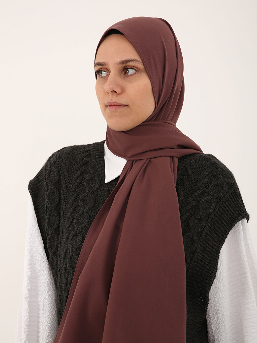 Beyaz Harman Koton Kadın Şal