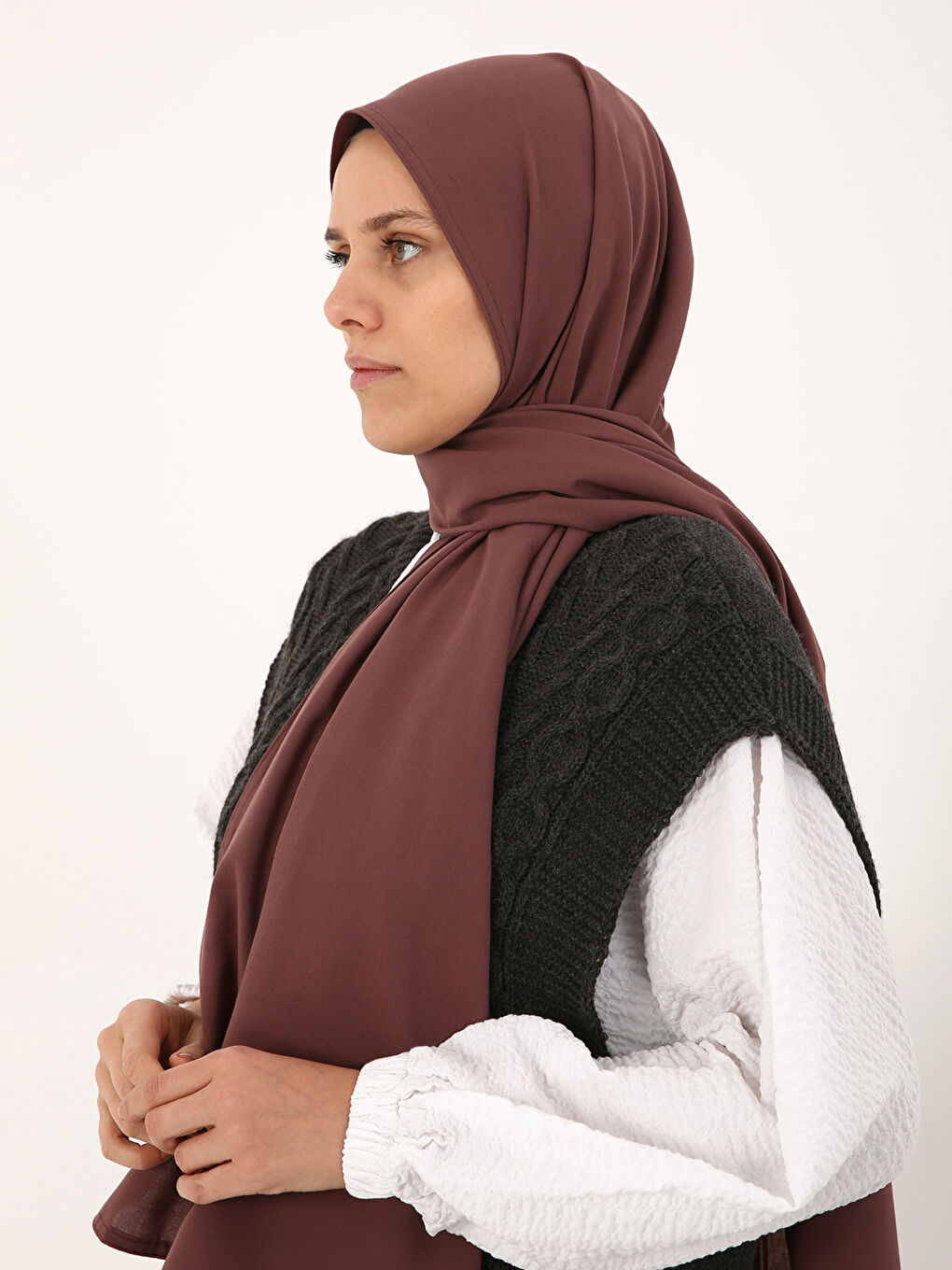 Beyaz Harman Koton Kadın Şal-2