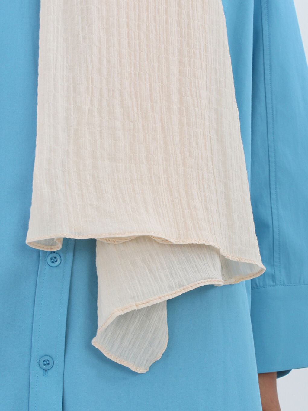 Ekru Naturel Pamuk Kadın Şal-4