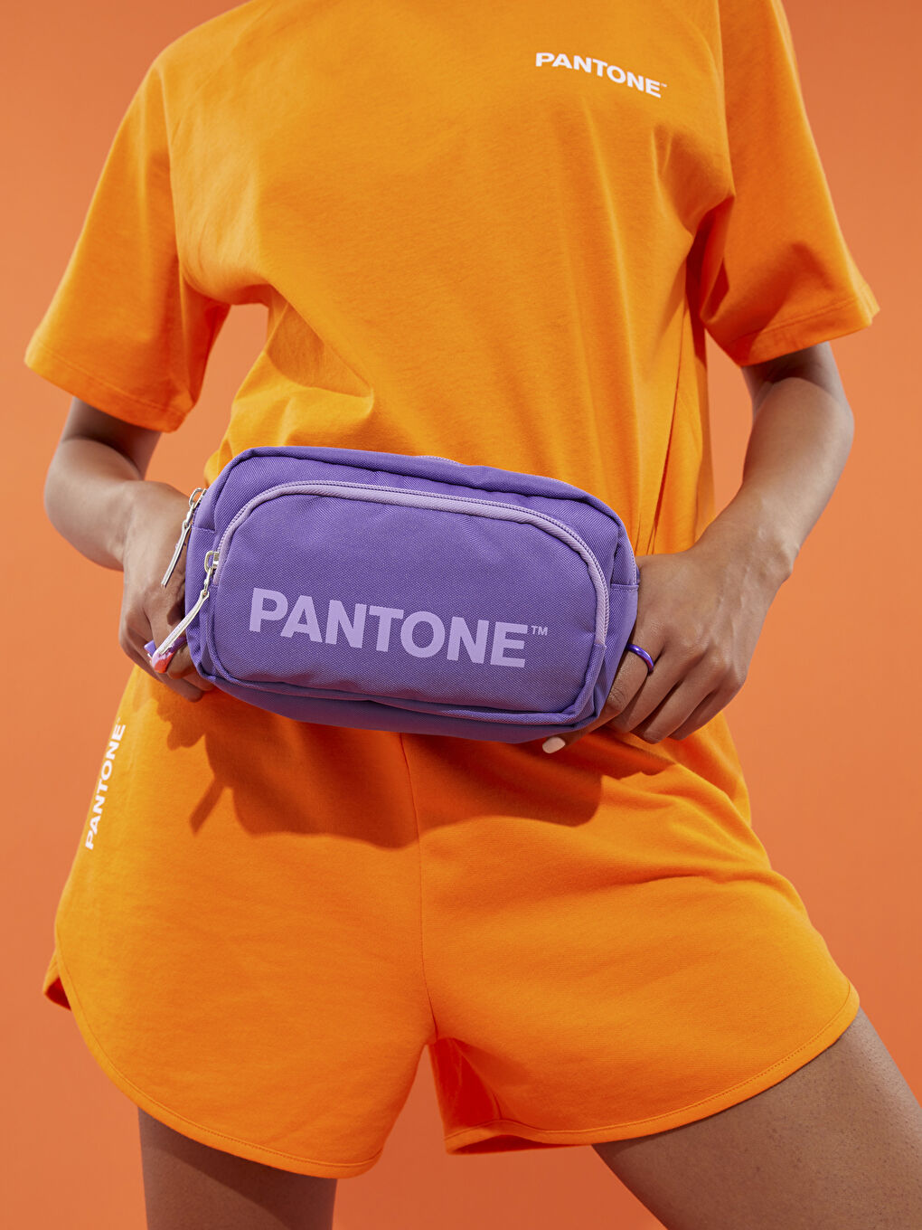 Mor Baskılı Unisex Bel Çantası