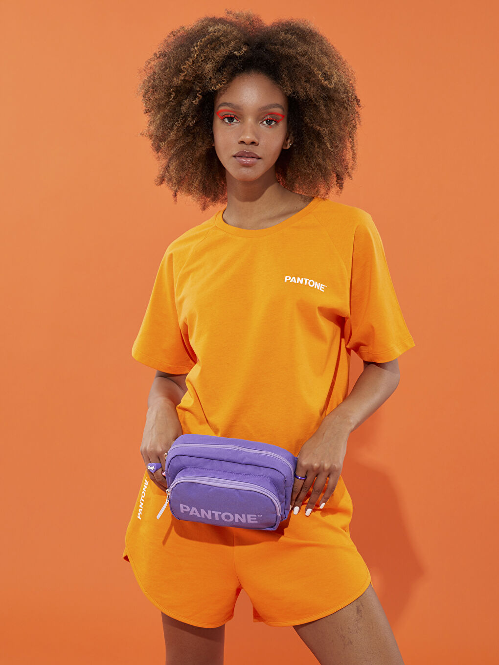 Mor Baskılı Unisex Bel Çantası-1