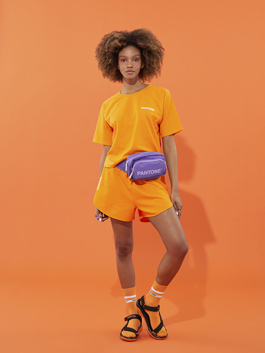 Mor Baskılı Unisex Bel Çantası-2