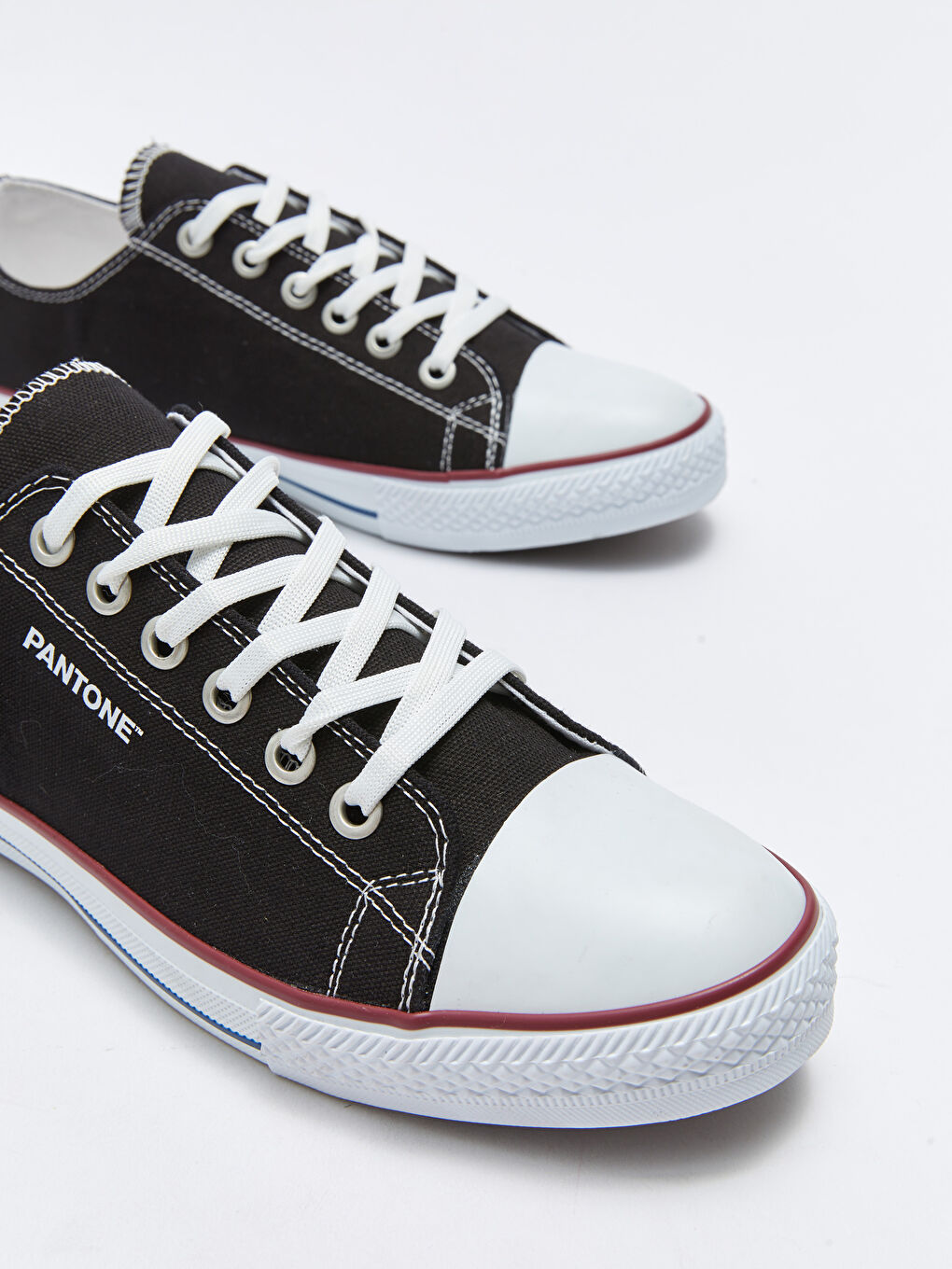 Siyah Bağcıklı Keten Erkek Spor Ayakkabı-3