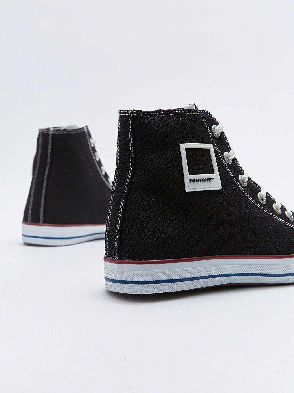 Siyah Bağcıklı Bilekli Keten Erkek Spor Ayakkabı-7