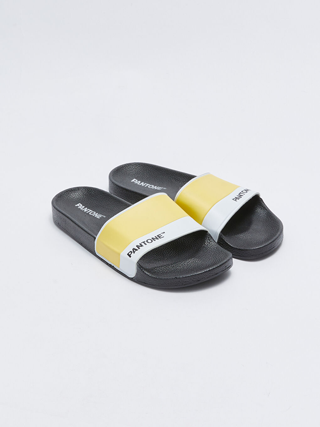 Sarı Tek Bantlı Baskılı Kadın Terlik-2