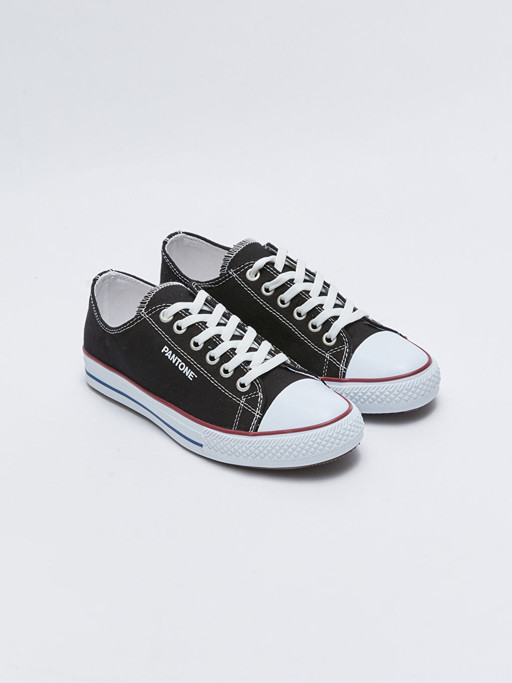 Siyah Bağcıklı Keten Kadın Spor Ayakkabı