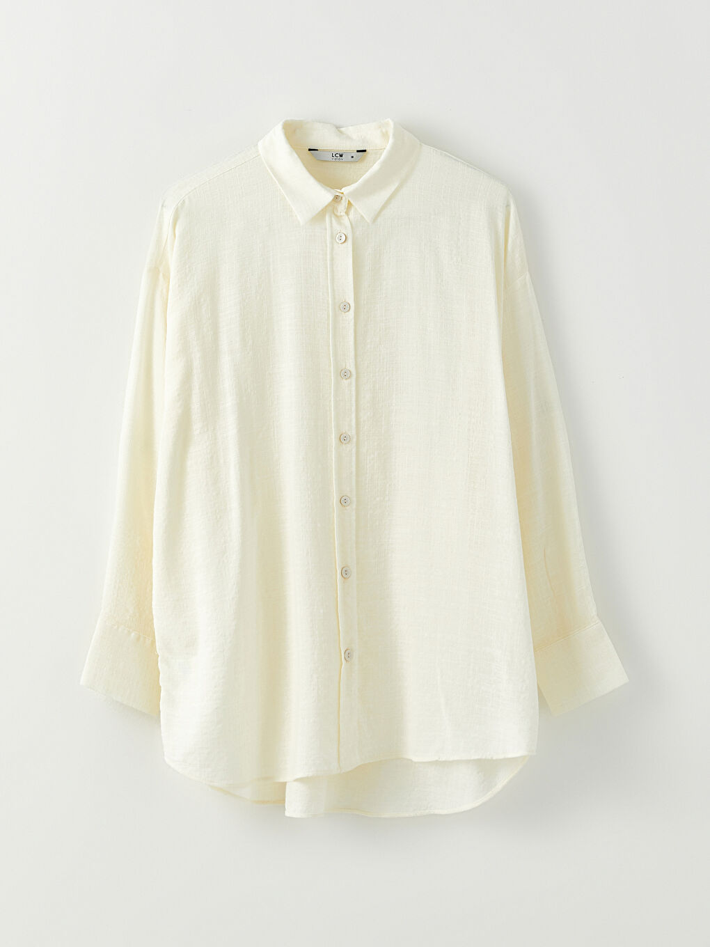 әйелдерге арналған ұзын жеңді түймелі стандартты пішімді жейде-5