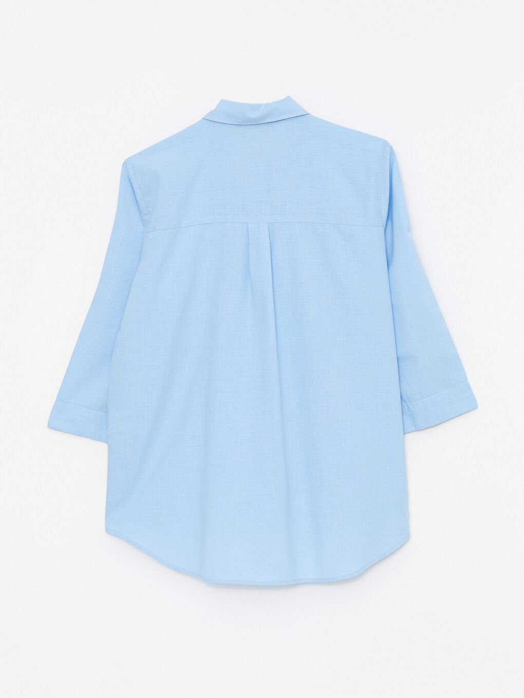 Önden Düğme Kapamalı Düz Pamuklu Kadın Gömlek-6