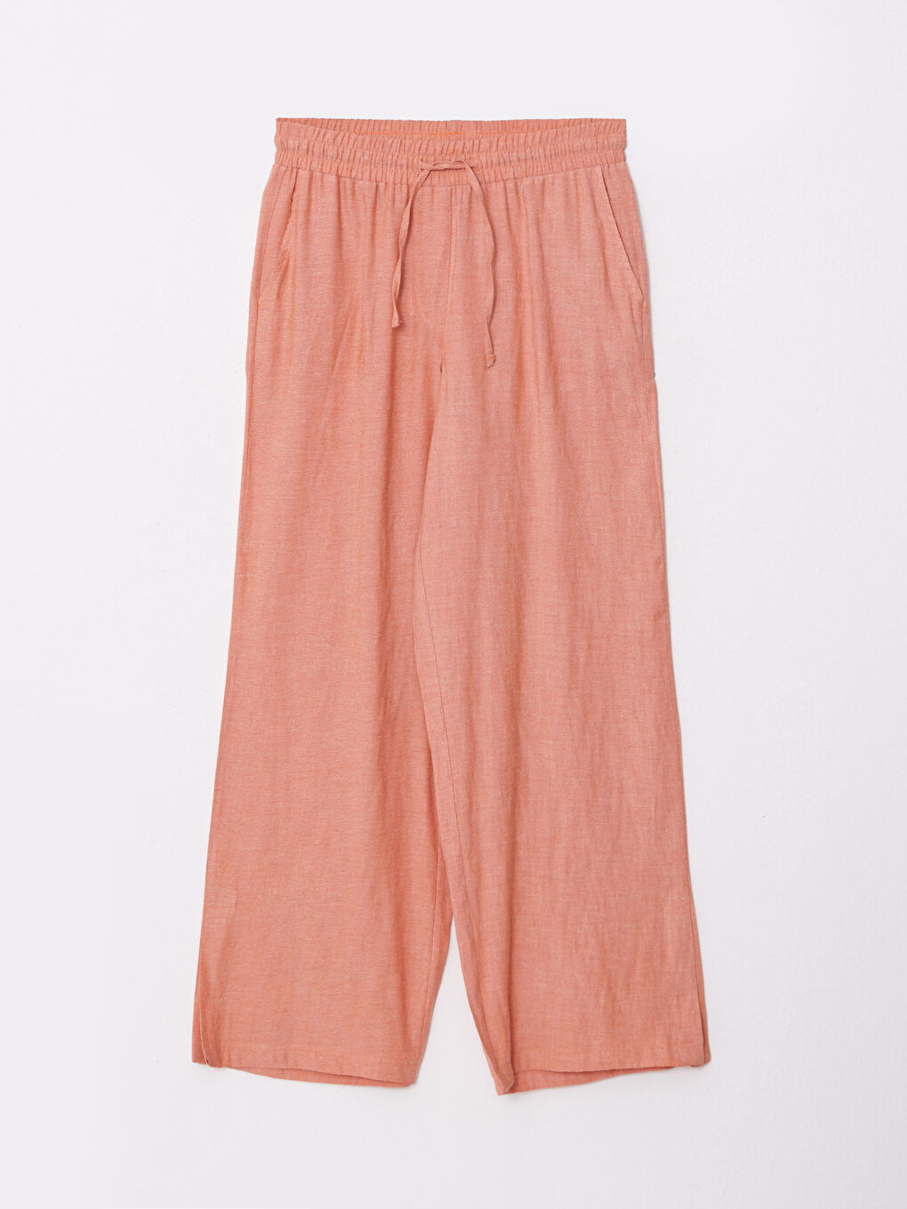 Mercan Kadın Beli Lastikli Rahat Kalıp Düz Pantolon-5