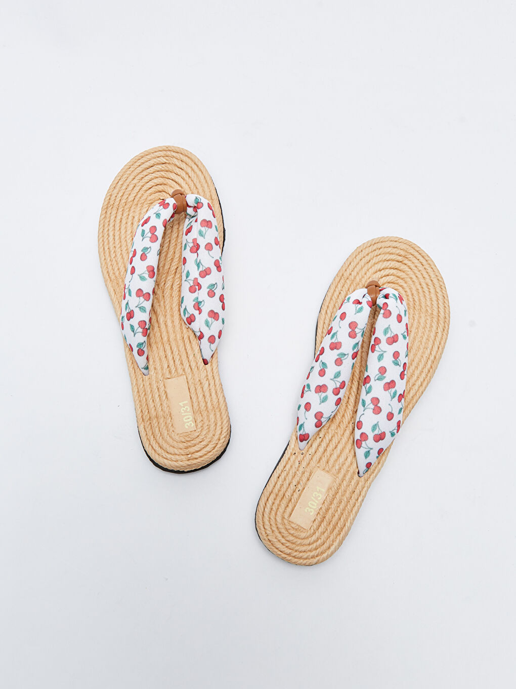 Pembe Kiraz Baskılı Parmak Arası Kız Çocuk Plaj Terliği-2