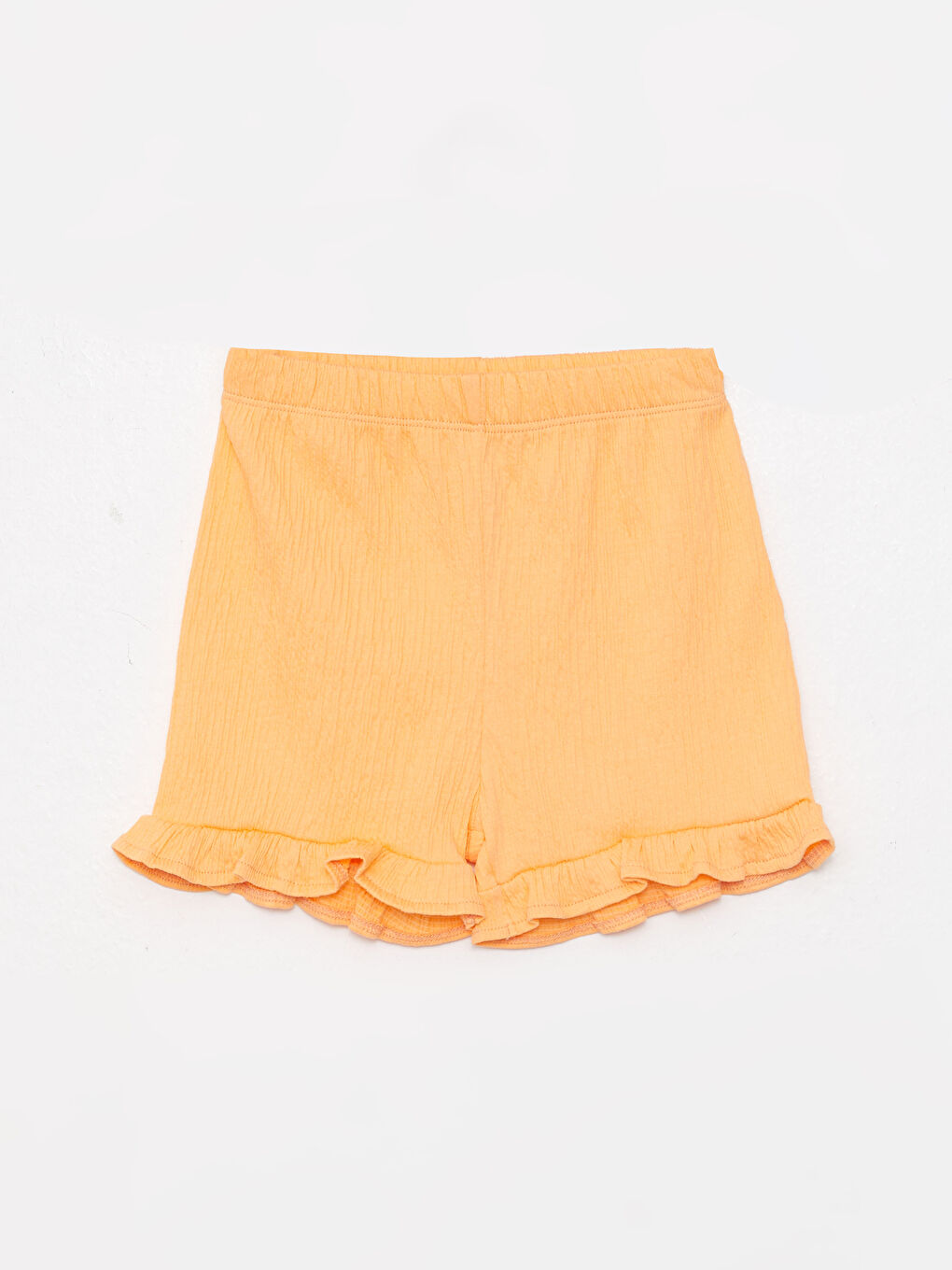 Turuncu Bisiklet Yaka Kısa Kollu Kız Bebek Tişört ve Şort 2'li Takım-2