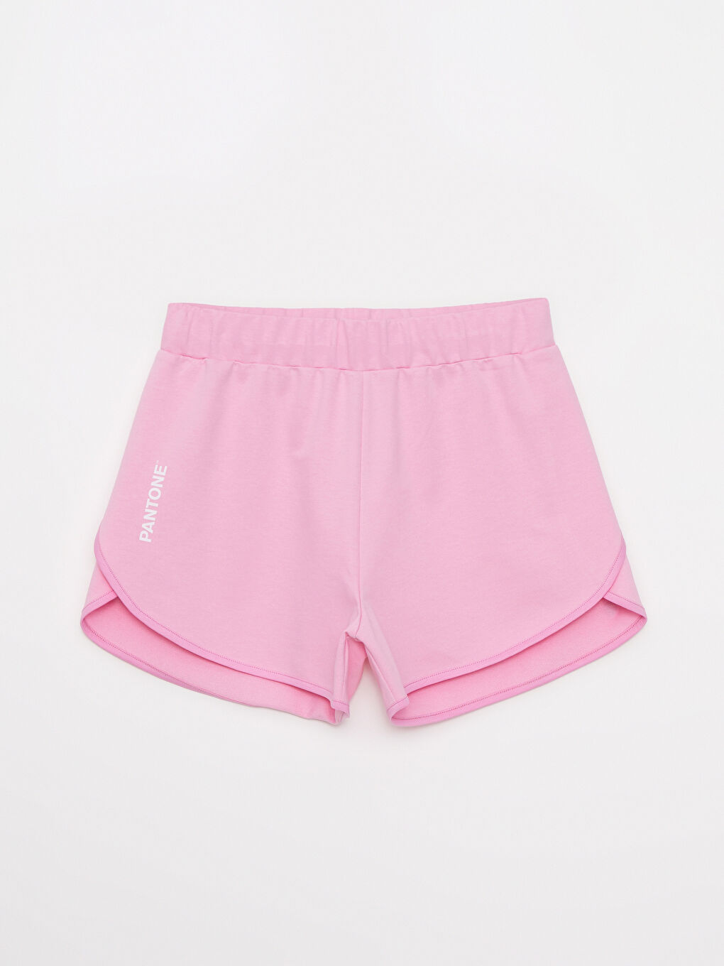 Pembe Beli Lastikli Baskılı Pamuklu Kadın Şort-4