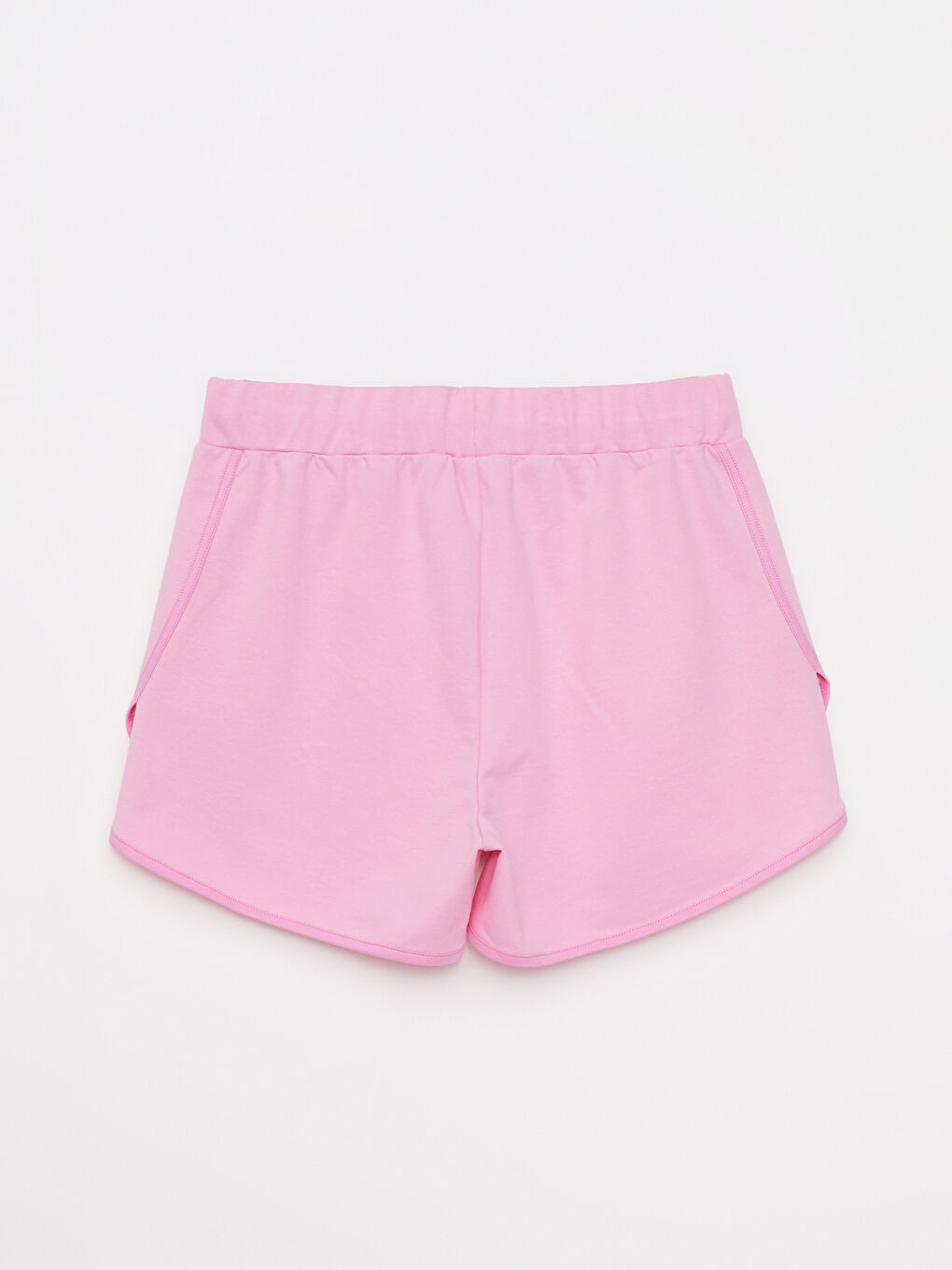 Pembe Beli Lastikli Baskılı Pamuklu Kadın Şort-5