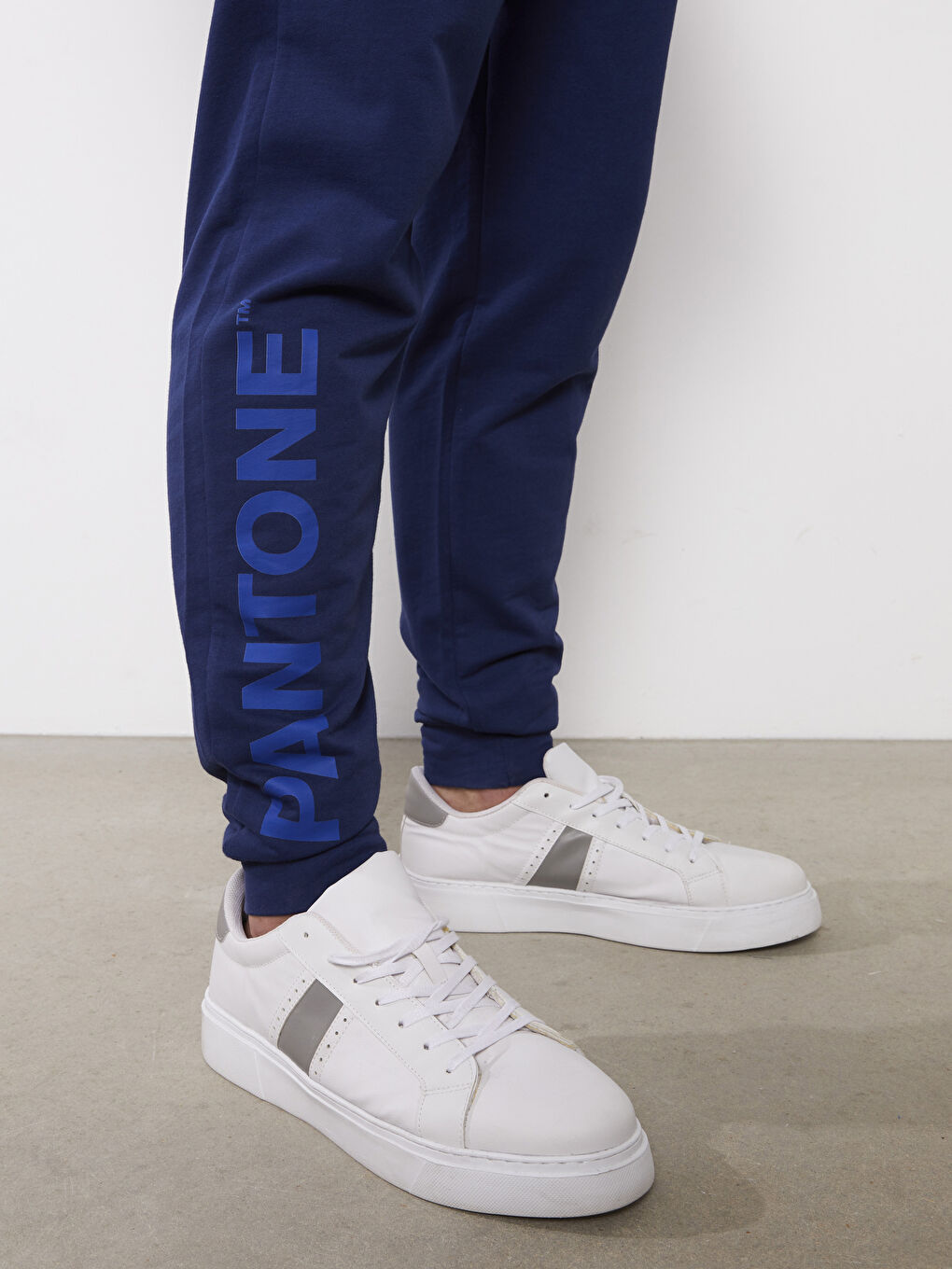 Lacivert Slim Fit Baskılı Erkek Jogger Eşofman Altı-3