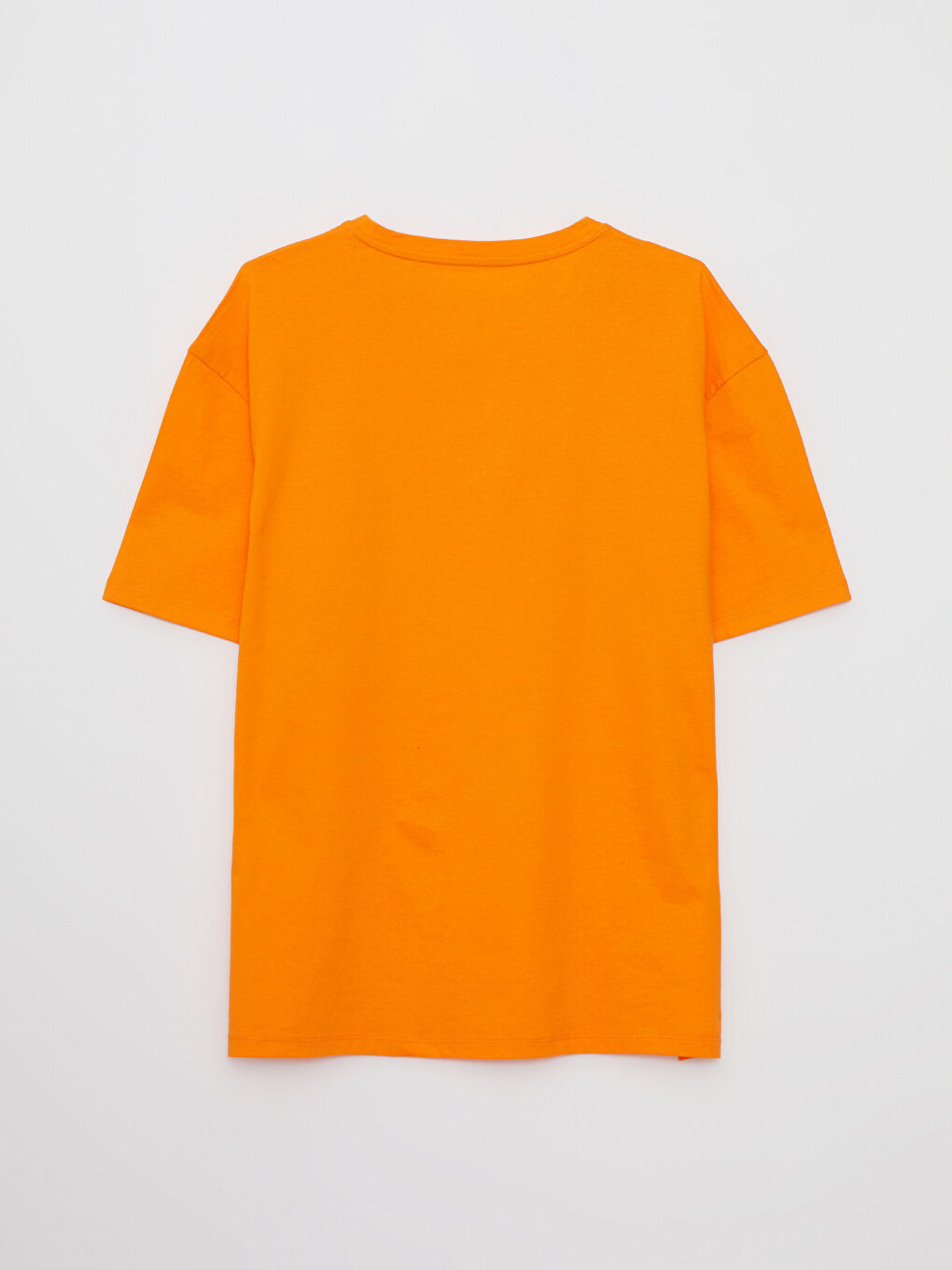 Turuncu Bisiklet Yaka Kısa Kollu Baskılı Unisex Tişört-8