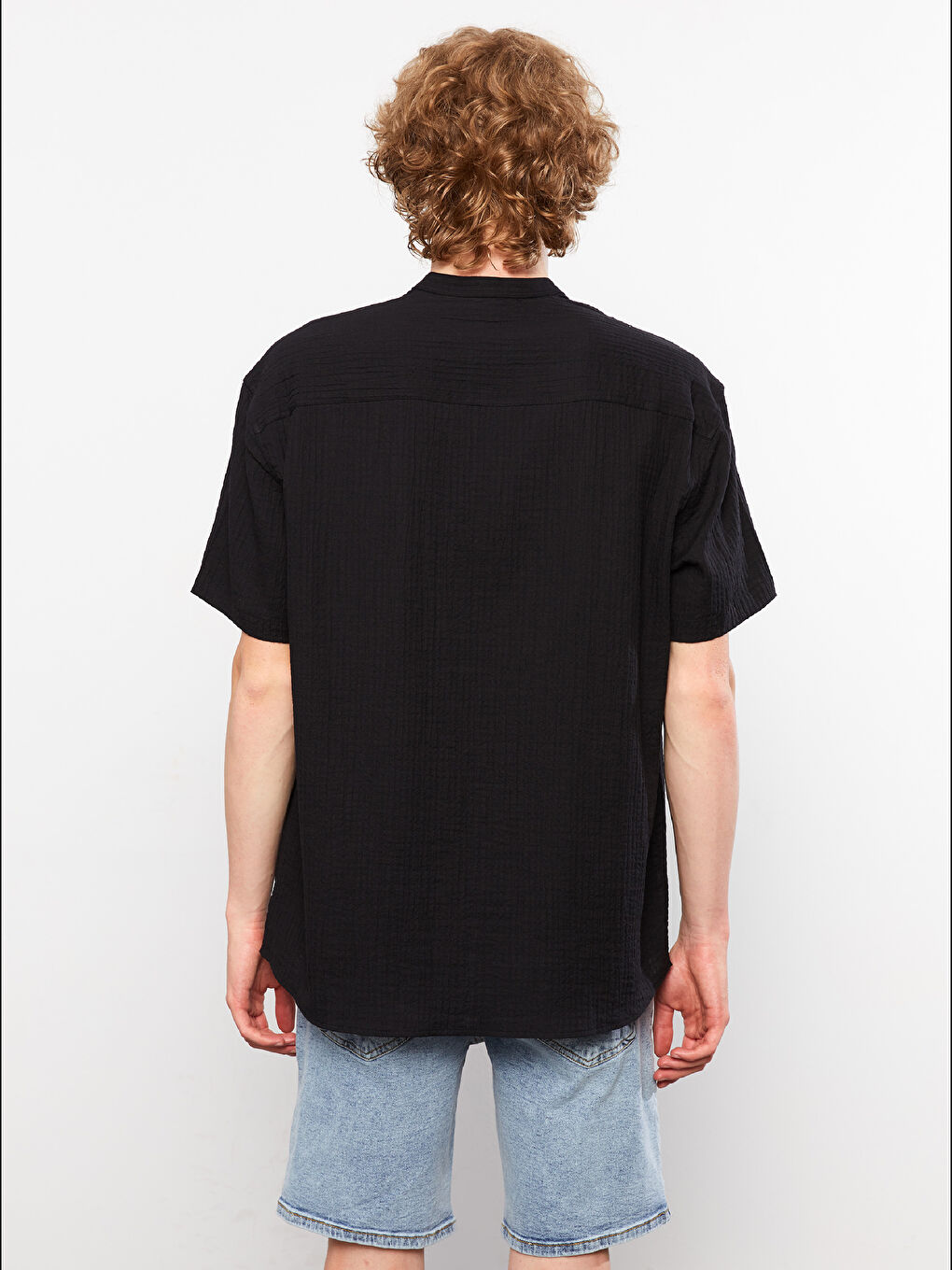 XSIDE Oversized Grandad Collar Short Sleeved Men's Shirt -S2MM06Z8-CVL