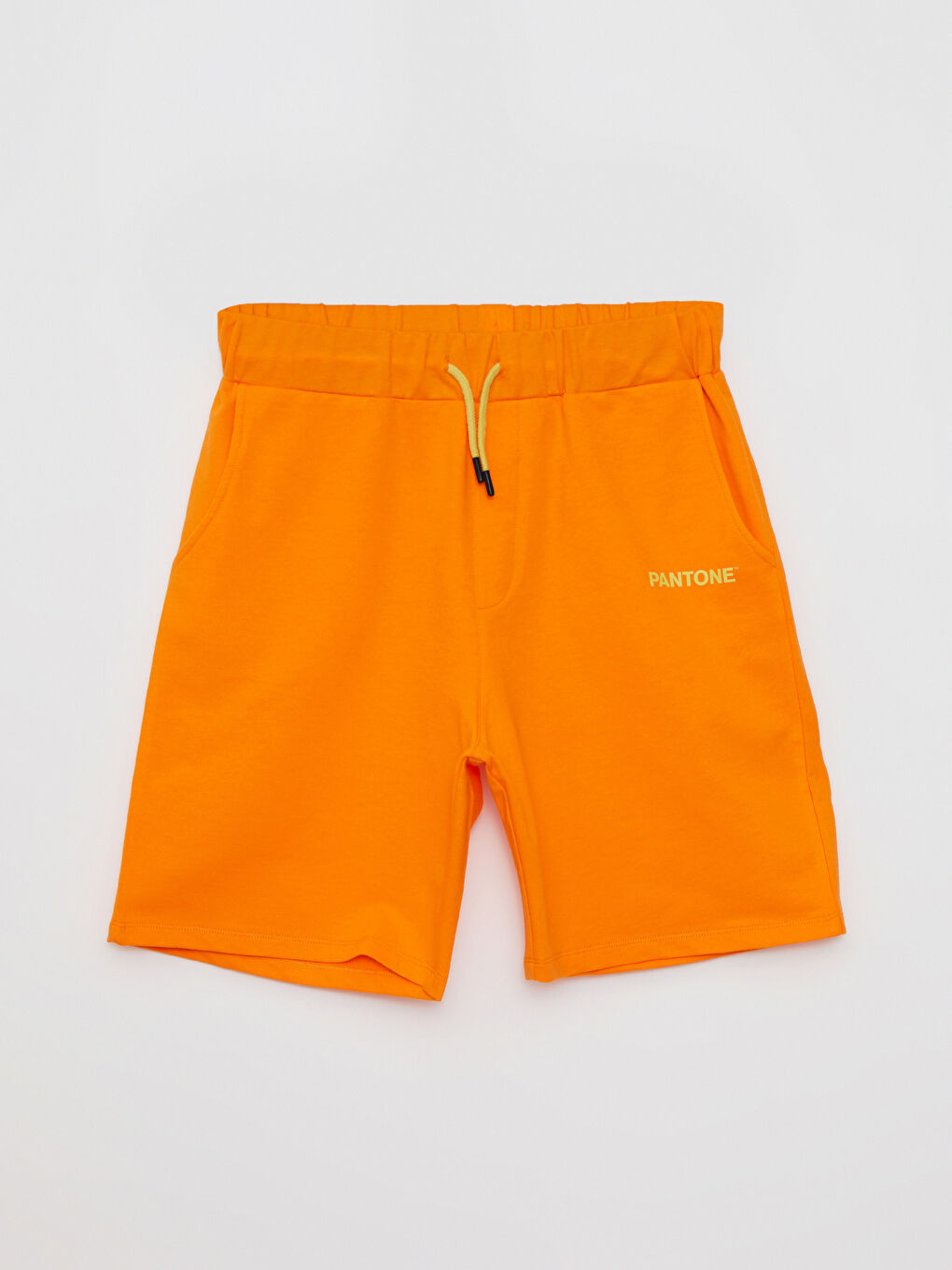 Turuncu Beli Lastikli Baskılı Unisex Şort-6