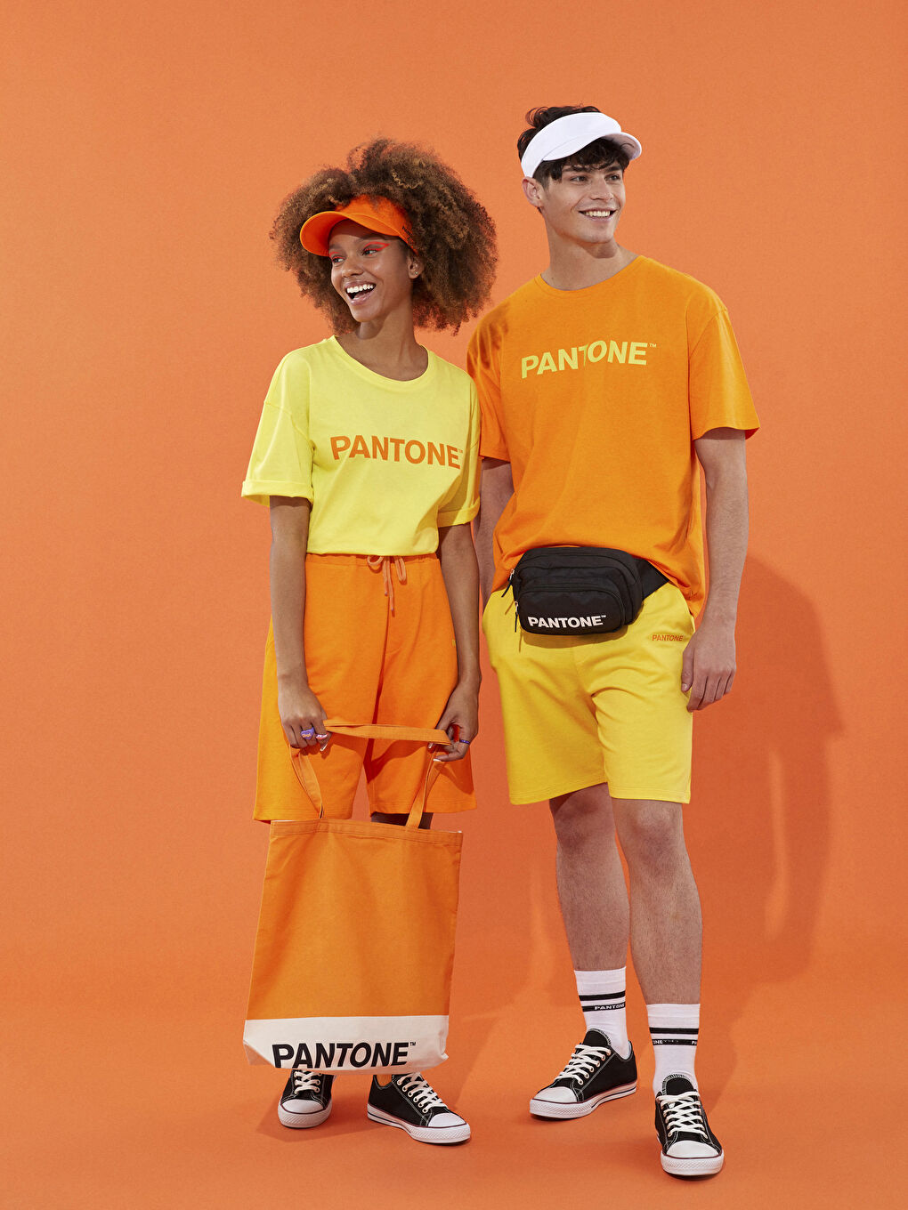 Sarı Beli Lastikli Baskılı Unisex Şort