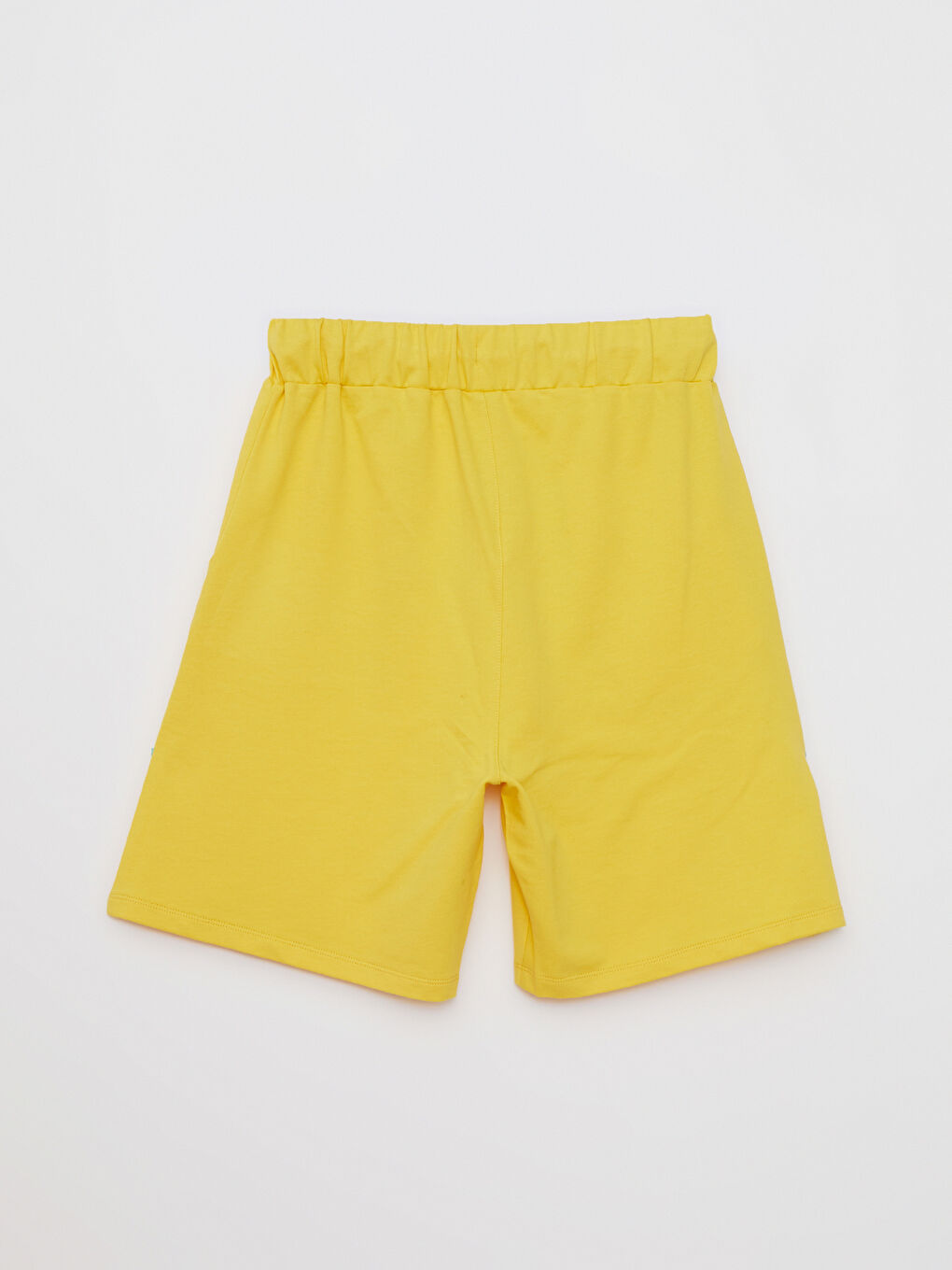 Sarı Beli Lastikli Baskılı Unisex Şort-6